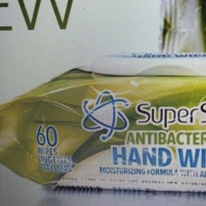 Super Source Antibacterial Hand Wipes 60 count per pack, 2 packs included